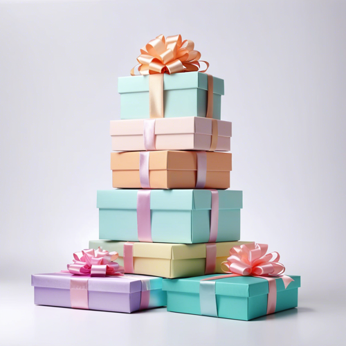 Festive Shopping: bow, box, cube