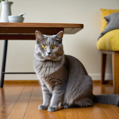 Animals & Birds: cat, chair, gray