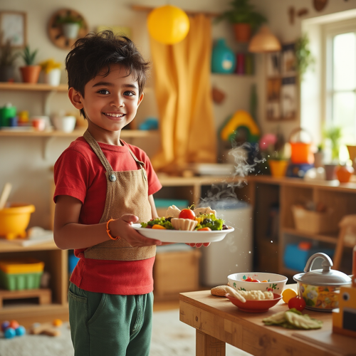 Food & Cuisine: apron, boy, catch
