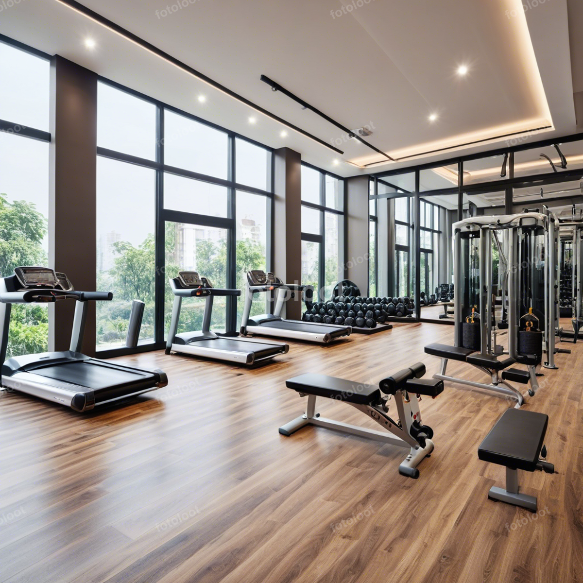 Sports & Fitness: equipment, gym, hardwood floor