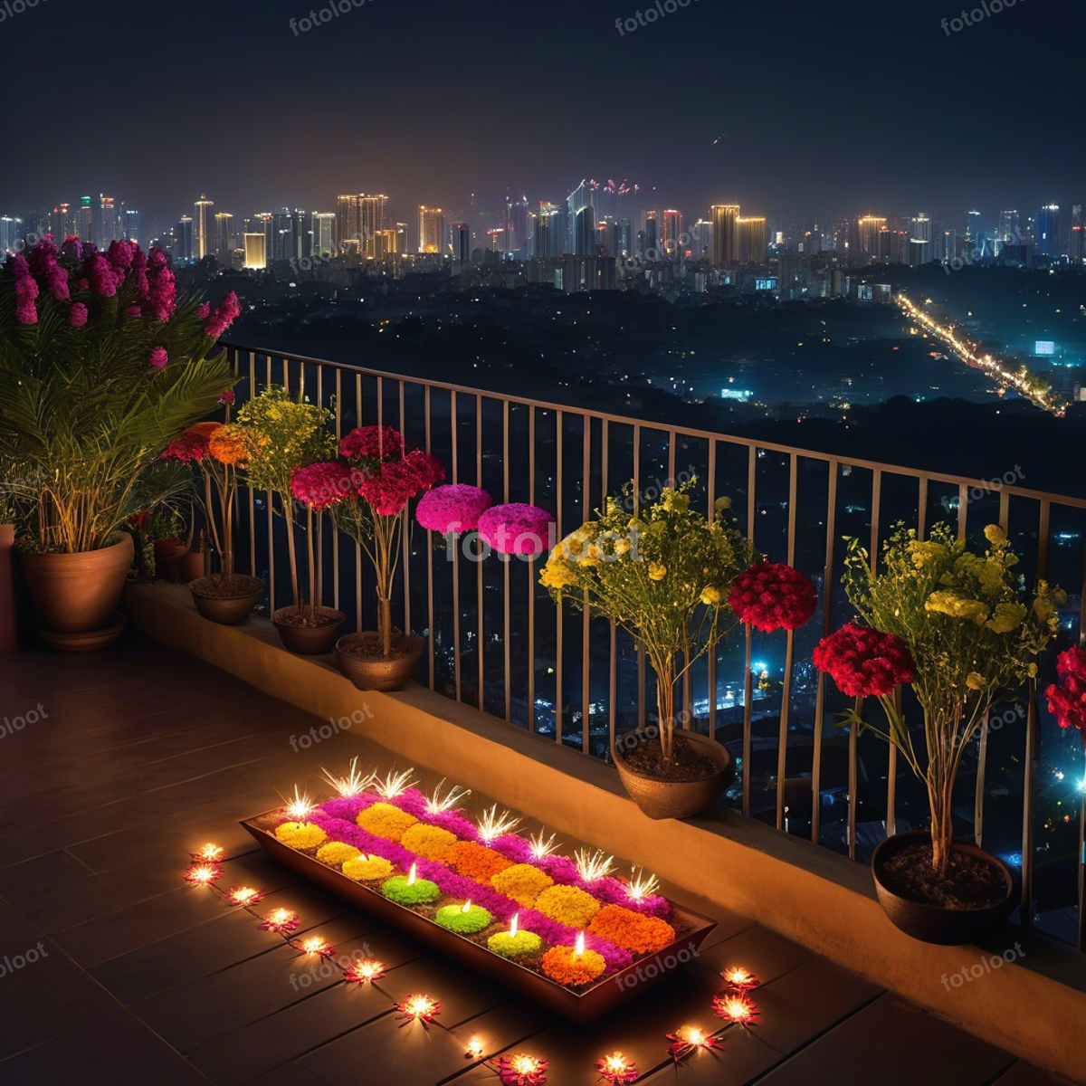 Festivals & Culture: balcony, balustrade, candle