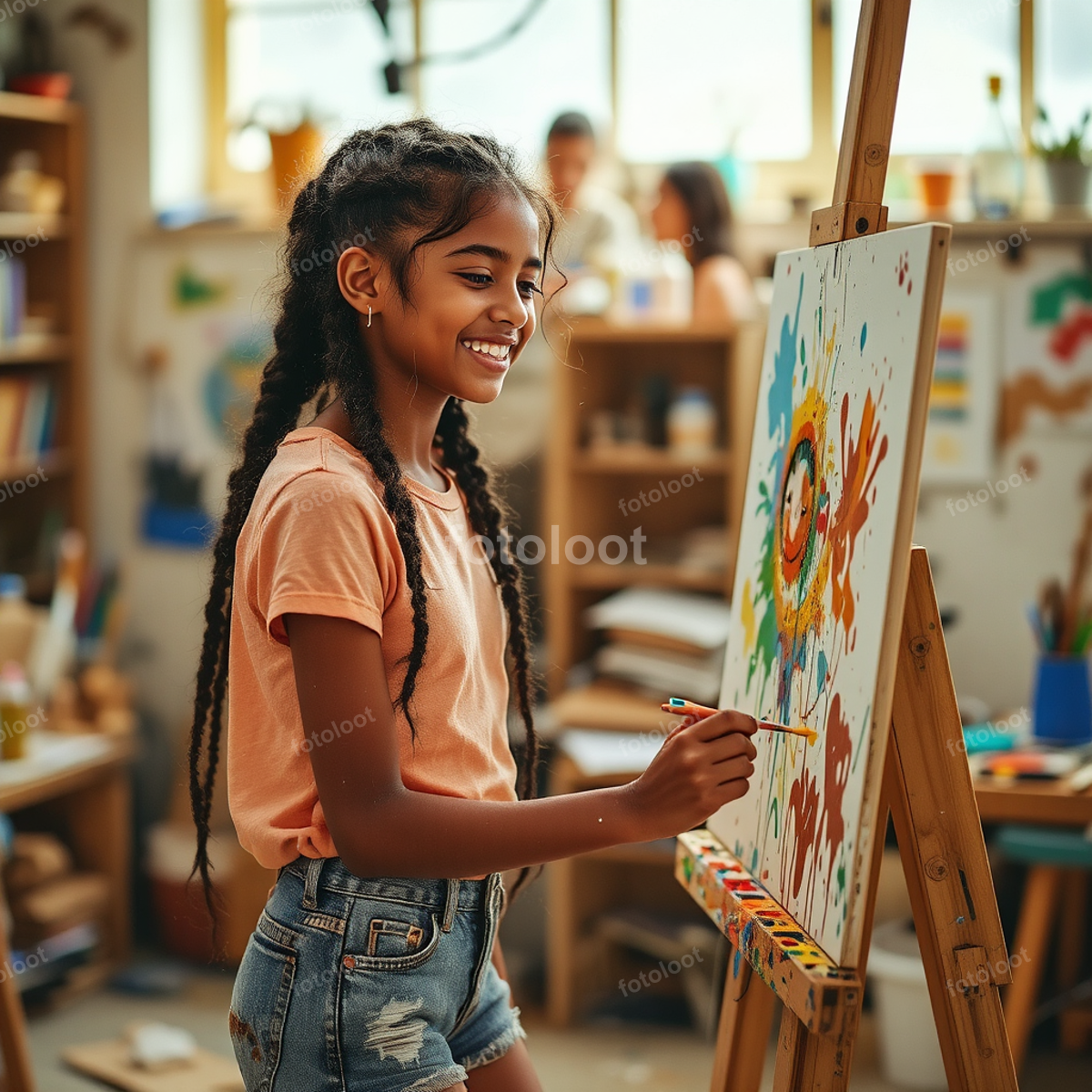 People & Portraits: art studio, artist, bookshelf