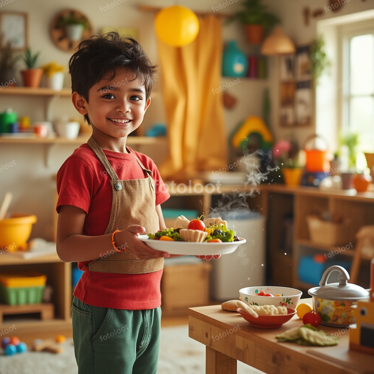 Food & Cuisine: apron, boy, catch